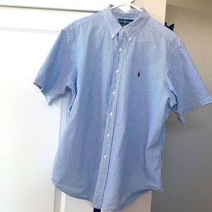 Polo Ralph Lauren Blue White Stripe Button Down XL